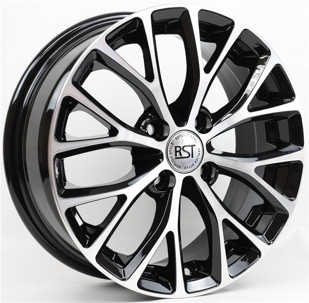 Диски RST R015 6 х 15 4*100 Et: 46 Dia: 54.1 черный с проточкой глянцевый