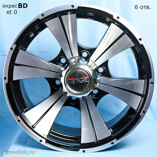 Диски Tech Line 652 7.5 х 16 5*139,7 Et: 10 Dia: 108.1 черный с проточкой глянцевый