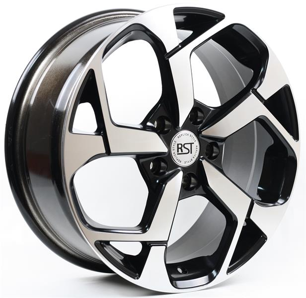 Диски RST R067 7 х 17 5*114,3 Et: 35 Dia: 67.1 черный с проточкой глянцевый