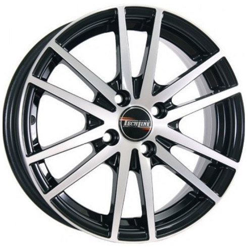 Диски Tech Line 435 5.5 х 14 4*98 Et: 35 Dia: 58.6 черный с проточкой глянцевый