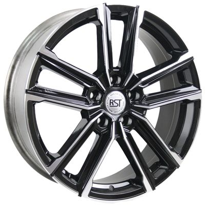 Диски RST R076 6 х 16 4*100 Et: 48 Dia: 54.1 черный с проточкой глянцевый