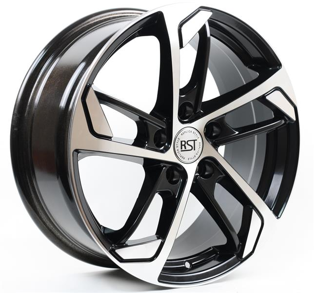 Диски RST R037 7 х 17 5*114,3 Et: 45 Dia: 67.1 черный с проточкой глянцевый