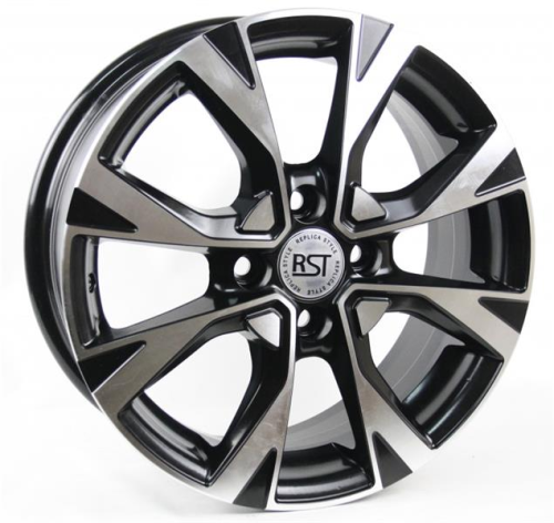 Диски RST R045 6 х 15 4*100 Et: 48 Dia: 54.1 черный с проточкой глянцевый