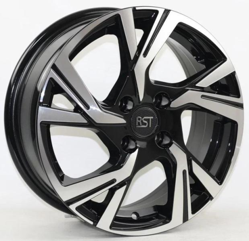 Диски RST R075 6 х 15 4*100 Et: 46 Dia: 54.1 черный с проточкой глянцевый